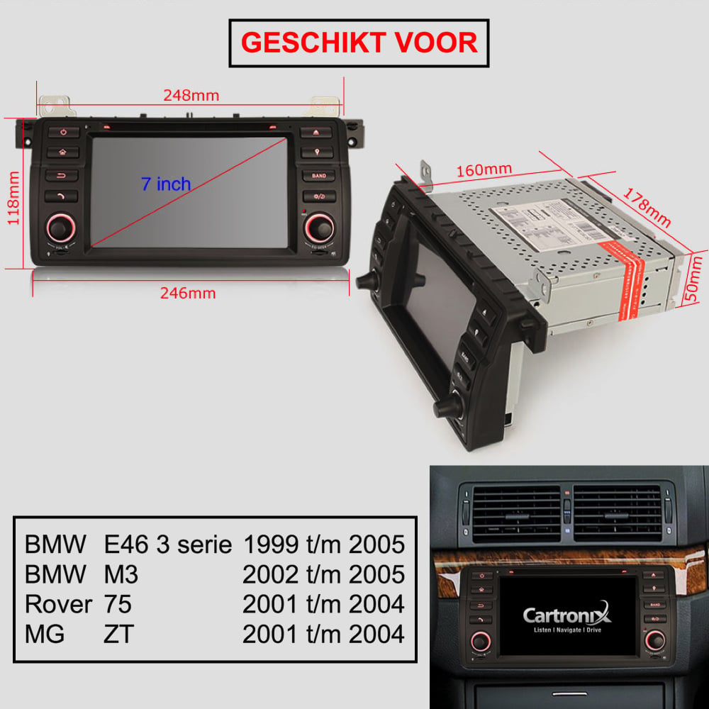 BMW 3 series E46 Navigation | CarPlay | 4GB/64GB | Android 12