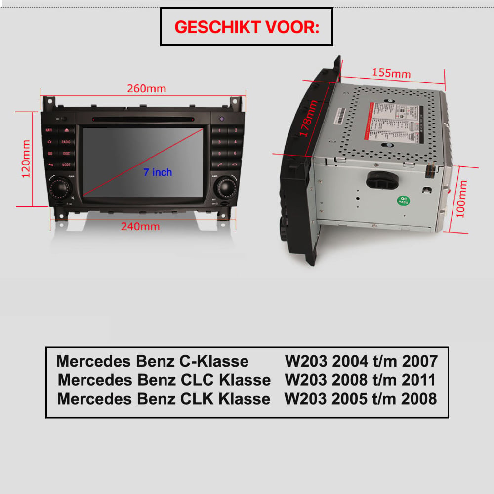 Mercedes C CLC CLK W203 W209 | CarPlay & Android Auto