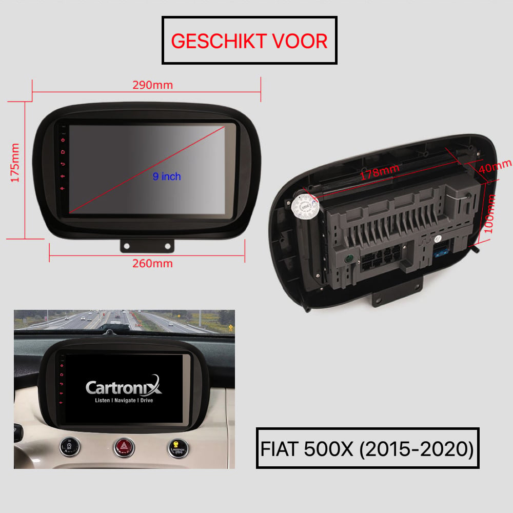 Fiat 500X CarPlay | DSP | 2015 t/m 2021 | Android Auto