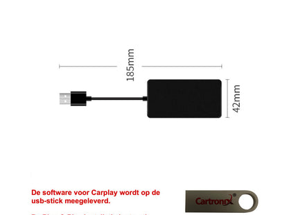 CTX-2266 | Draadloze CarPlay dongle | Android auto |  Apple carplay voor autoradio