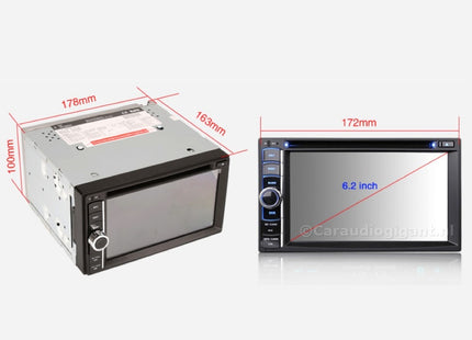 2-DIN Autoradio | 6.2 Inch HD Scherm | Dubbel Din | Bluetooth