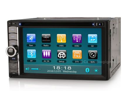 2-DIN Autoradio | 6.2 Inch HD Scherm | Dubbel Din | Bluetooth
