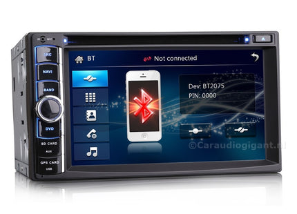 2-DIN Autoradio | 6.2 Inch HD Scherm | Dubbel Din | Bluetooth