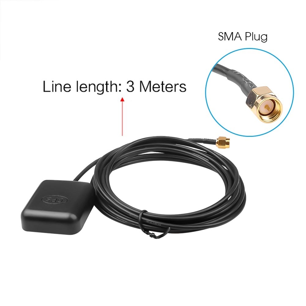 SMA GPS-antenne voor de auto, actieve antenne, 3 m verlenging, waterdichte module met magnetische basis voor GPS, dashboard, auto-dvd, headunit stereos SMA GPS-antenne voor de auto, actieve antenne, 3 m verlenging, waterdichte module met magnetische basis voor GPS, dashboard, auto-dvd, headunit stereos