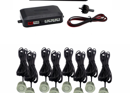 Cartronix Parkeersensoren Set (8 sensoren)| Zilver | Parkeerhulp | CTX-RFP-05