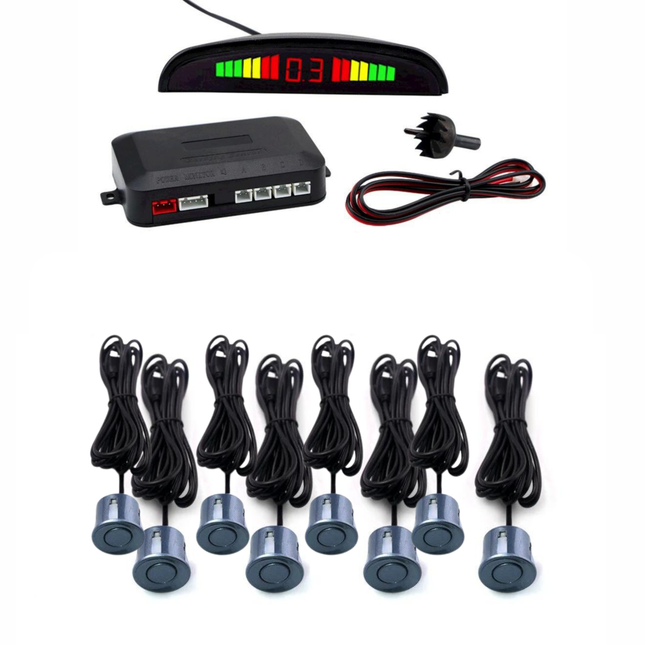 Cartronix Parkeersensoren Set (8 sensoren)|Grijs | Parkeerhulp | CTX-RFP-08