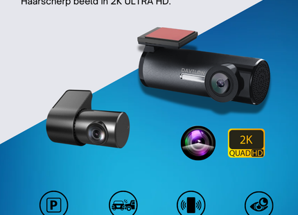 Davilon D1-DUAL Dashcam 2K | Voor & Achter | 2024 APP Model
