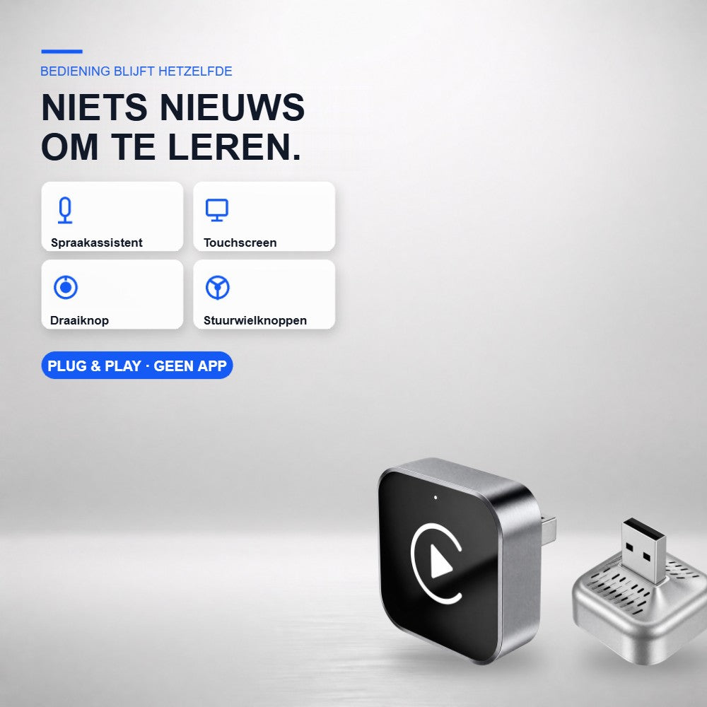 Denago CarPlay adapter: bediening via touchscreen, draaiknop, stuurwielknoppen en spraakassistent