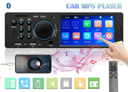 Enkel Din Autoradio met 4.1 INCH scherm | Bluetooth & USB