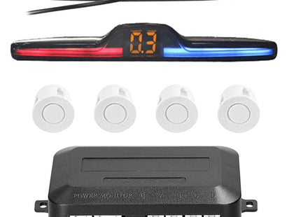 Parkeersensoren set | 4 sensoren | Geluid en Display | Wit