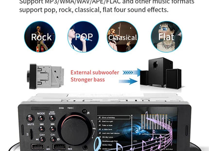 Enkel Din Autoradio met 4.1 INCH scherm | Bluetooth & USB