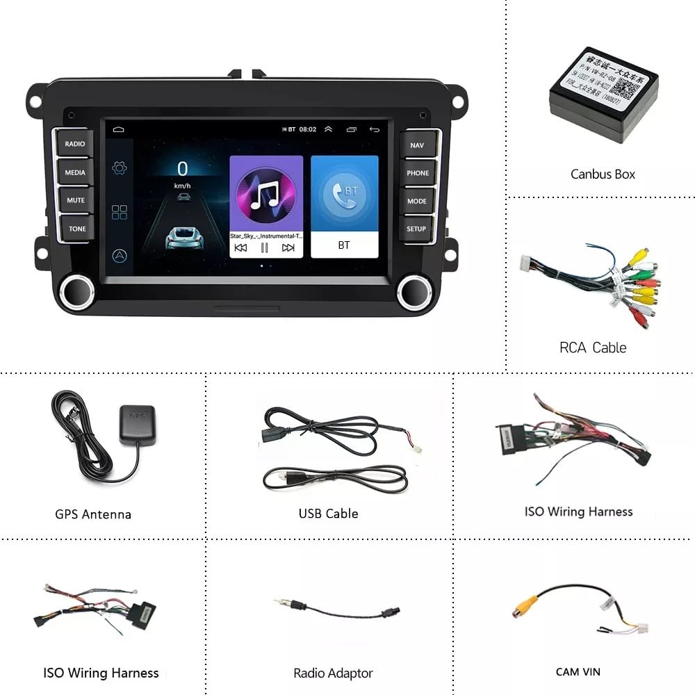 Radio de coche con asiento de 7 pulgadas | Android 9.1