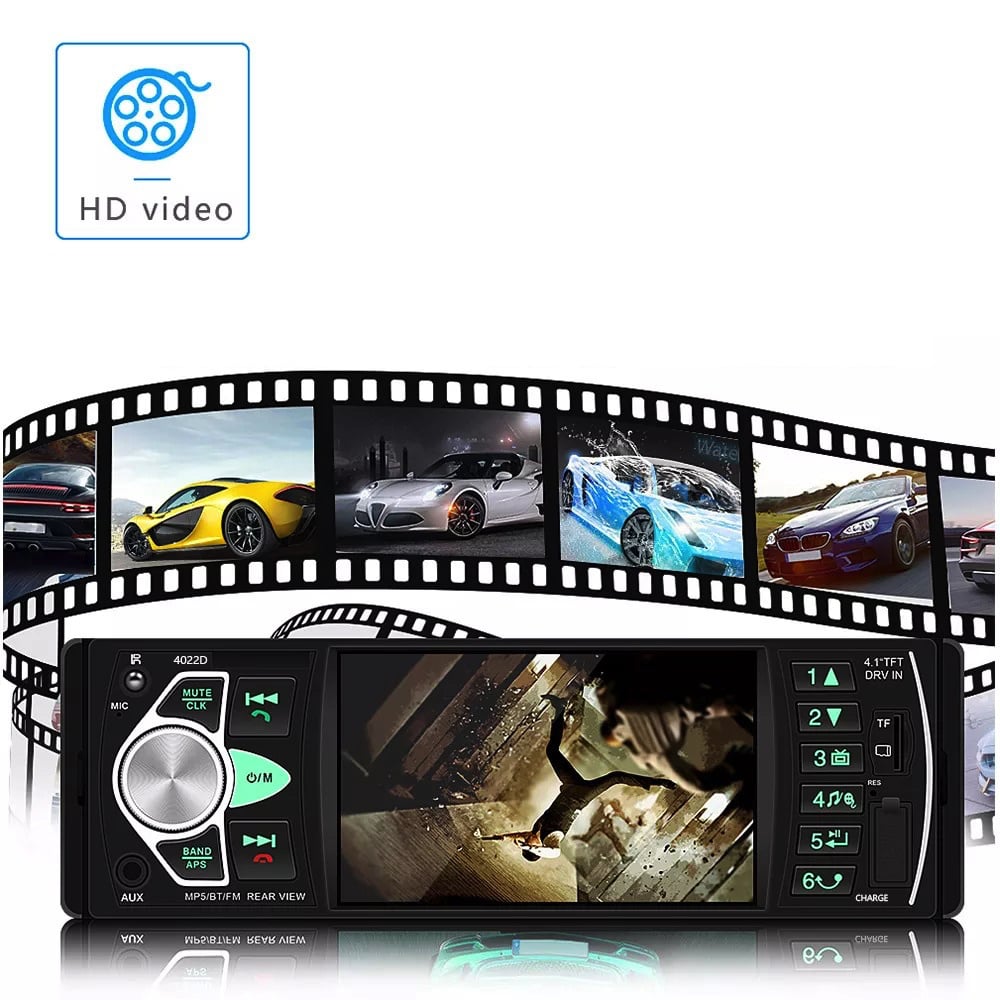 Enkel Din Autoradio met 4 INCH scherm | Bluetooth & USB