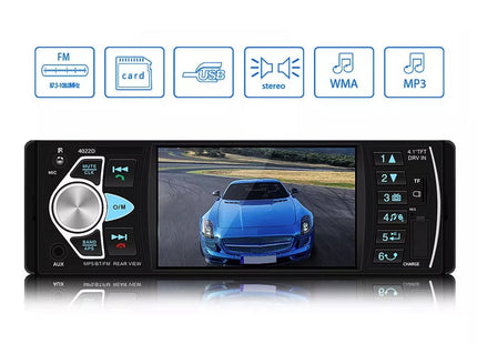 Enkel Din Autoradio met 4 INCH scherm en camera | Bluetooth & USB