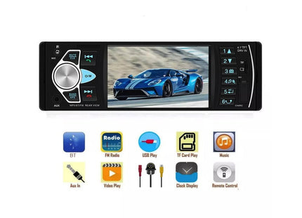 Enkel Din Autoradio met 4 INCH scherm en camera | Bluetooth & USB