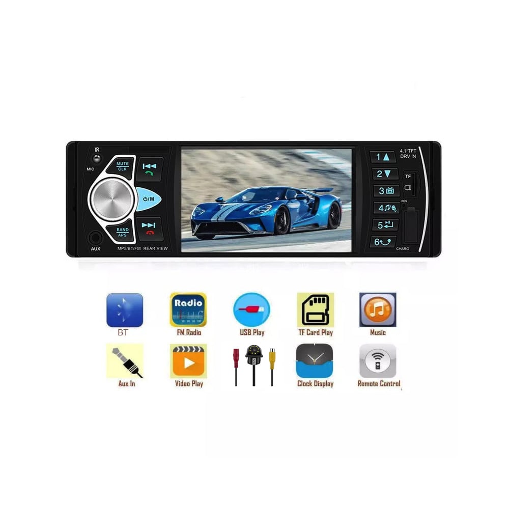 Enkel Din Autoradio met 4 INCH scherm | Bluetooth & USB