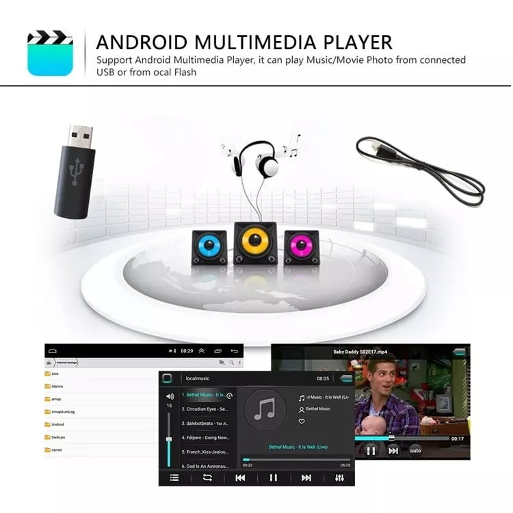 Ford car radio navigation silver | Android 15 | 4GB & 64GB | Mondeo Focus S-max | Apple Carplay & Android Auto