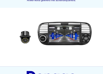 Denago Autoradio voor Fiat 500 - 2007 t/m 2015 - Apple Carplay & Android Auto - Android 11 - 7 inch - Zwart - Gratis Achteruitrijcamera