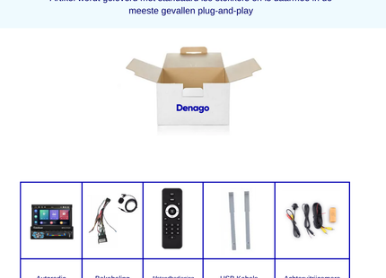 Denago - 1Din Autoradio | Carplay & Android Auto | klapscherm