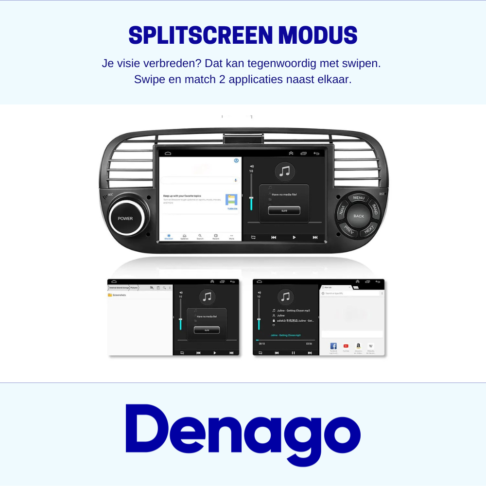 CarPlay voor Fiat 500 | 2007 t/m 2015 | Android Auto | 2+64 GB | Android 11