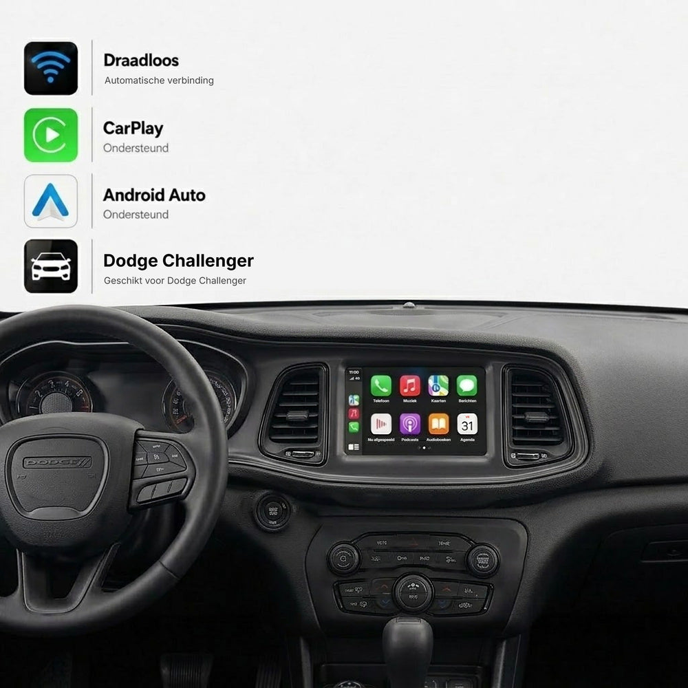 Dodge Challenger | 2015–2017 | CarPlay & Android Auto Box | Uconnect touchscreen