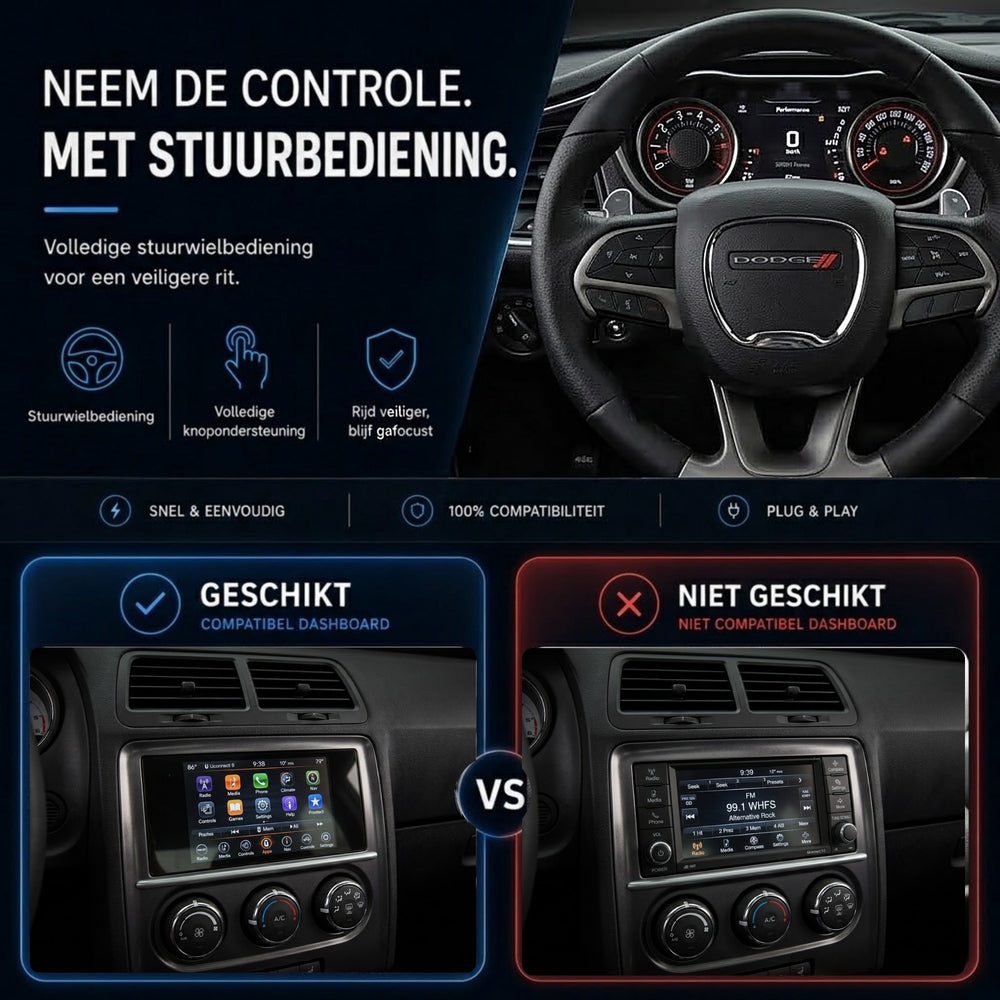 Dodge Challenger | 2015–2017 | CarPlay & Android Auto Box | Uconnect touchscreen