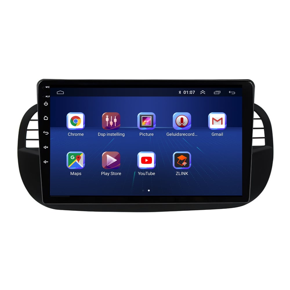 Fiat 500 | Android 13 | Autoradio | 2007 à 2015 | CarPlay & Android Auto | Noir