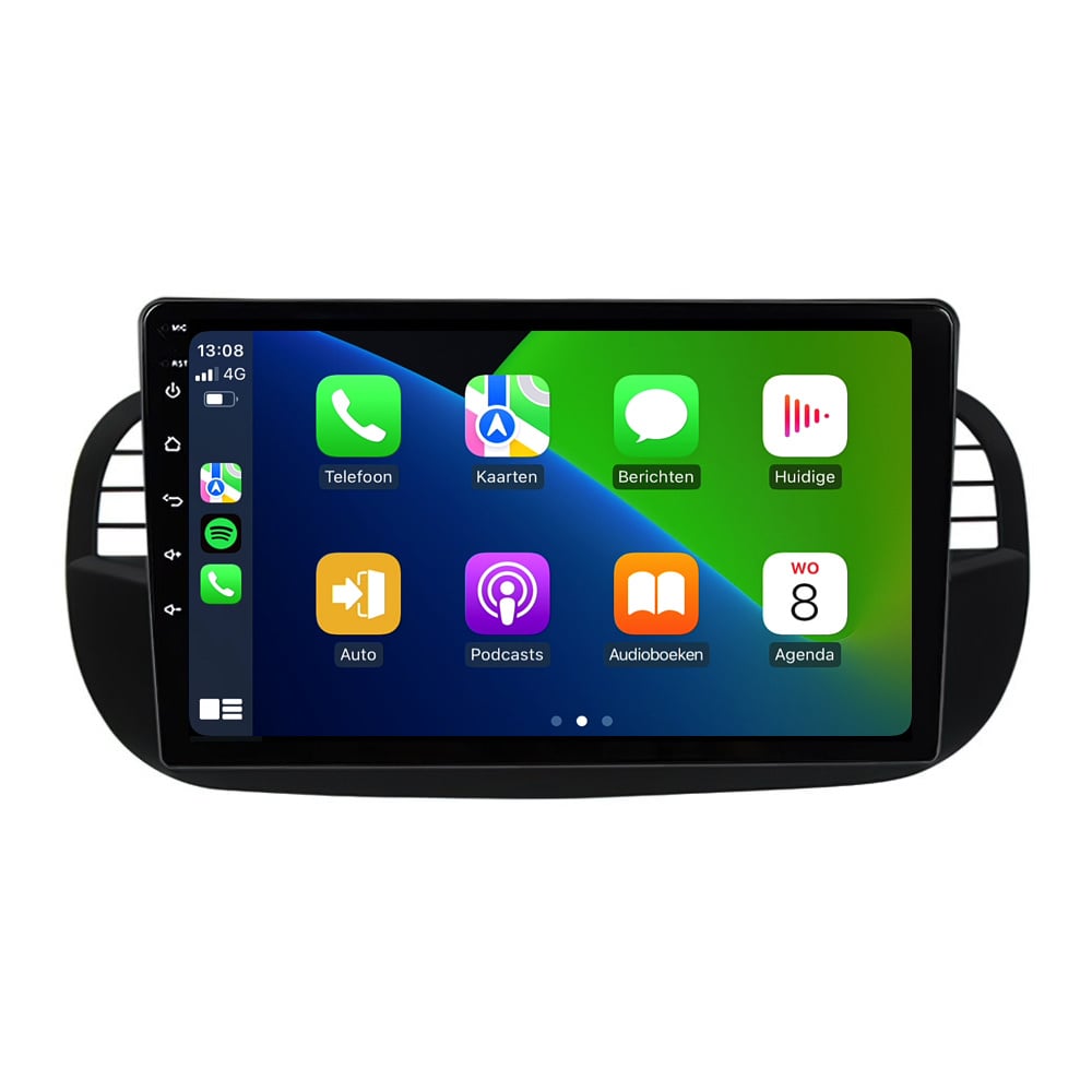 Fiat 500 | Android 13 | Autoradio | 2007 à 2015 | CarPlay & Android Auto | Noir