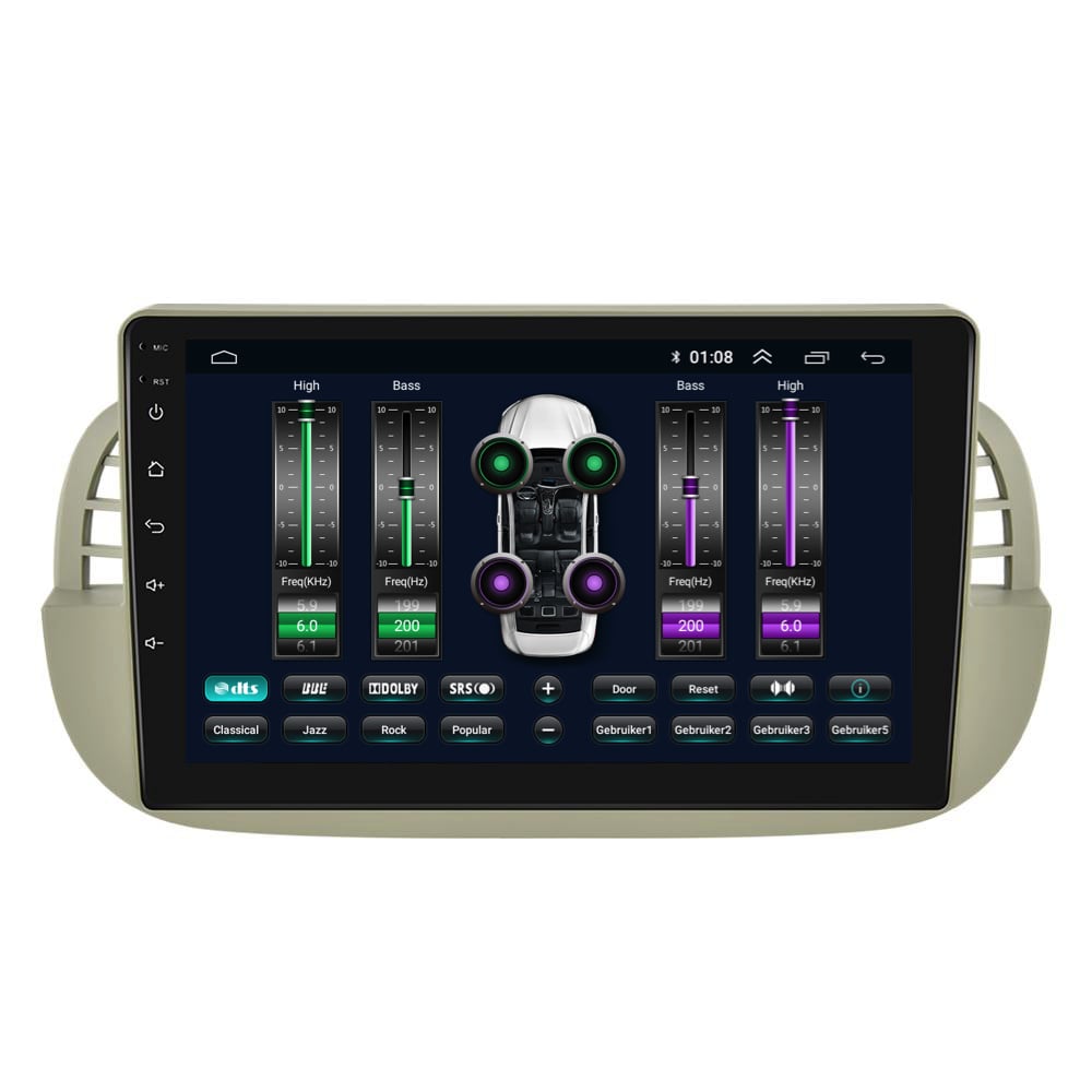 Fiat 500 | Android 13 | Autoradio | 2007 t/m 2015 | CarPlay & Android Auto | Beige