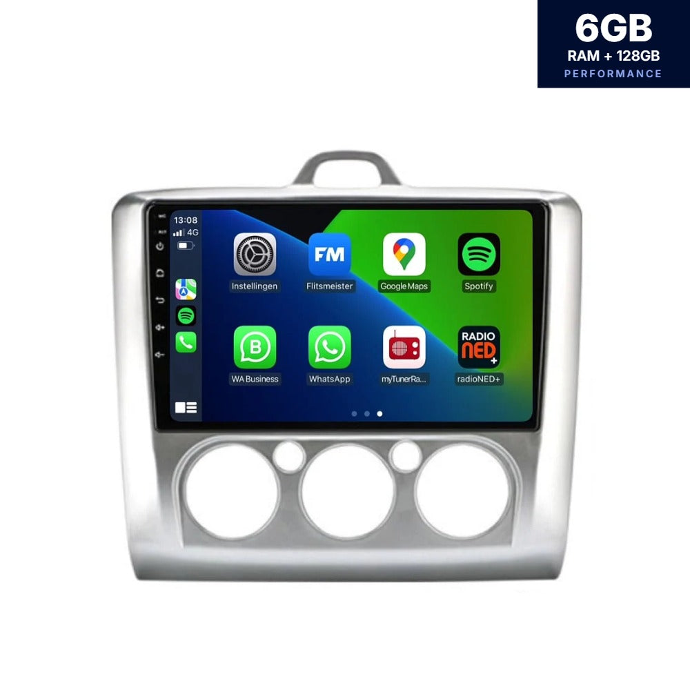 Autoradio Ford Focus avec CarPlay et Android Auto autoradio | 2004–2010 | Android 13 | Davilon | Pour climatisation manuelle