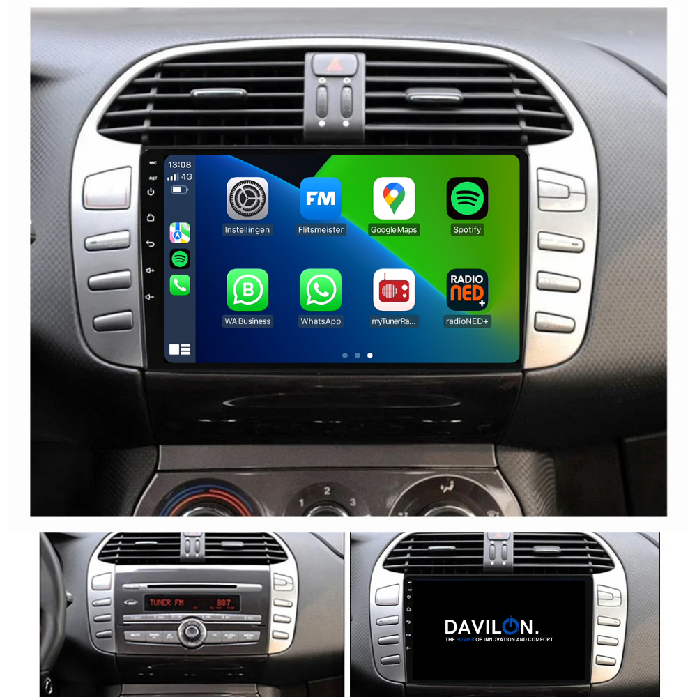 Fiat Bravo | Androide 13 | Radio de coche | 2006 a 2017 | Carplay y Android Auto