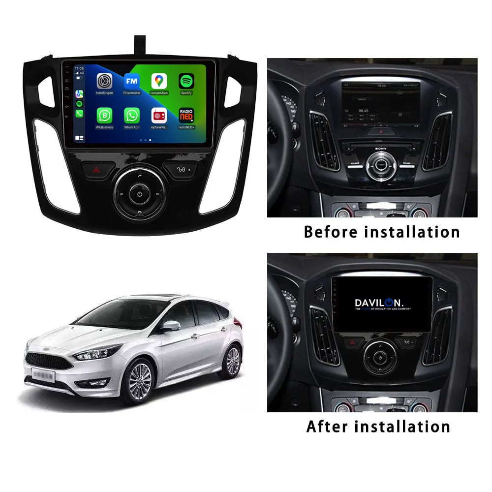 Davilon Ford Focus | Androide 13 | Radio de coche | 2011 a 2017 | Carplay y Android Auto