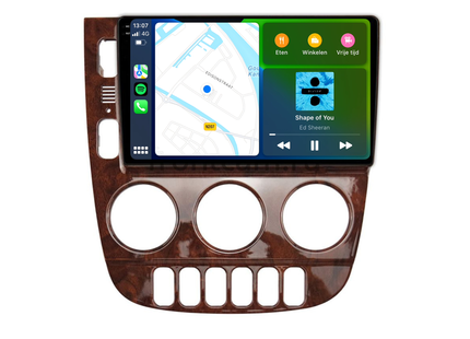 Mercedes ML W163 | Android 13 | Autoradio | 1999 t/m 2004 | Carplay & Android Auto | Hout-design