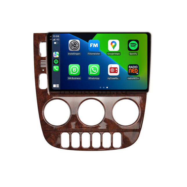 Mercedes ML W163 | Android 13 | Autoradio | 1999 t/m 2004 | Carplay & Android Auto | Hout-design