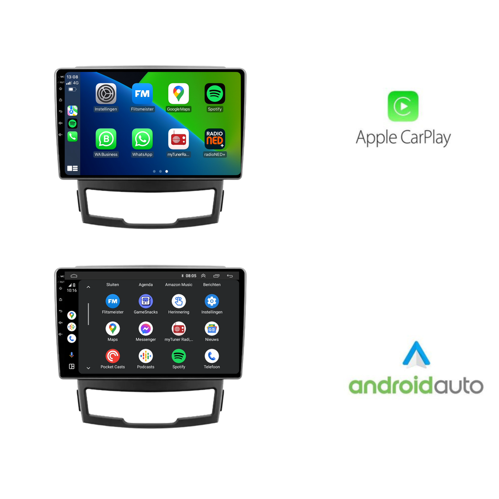 Ssangyong Korando | Androide 13 | Radio de coche | 2011 a 2014 | CarPlay y Android Auto