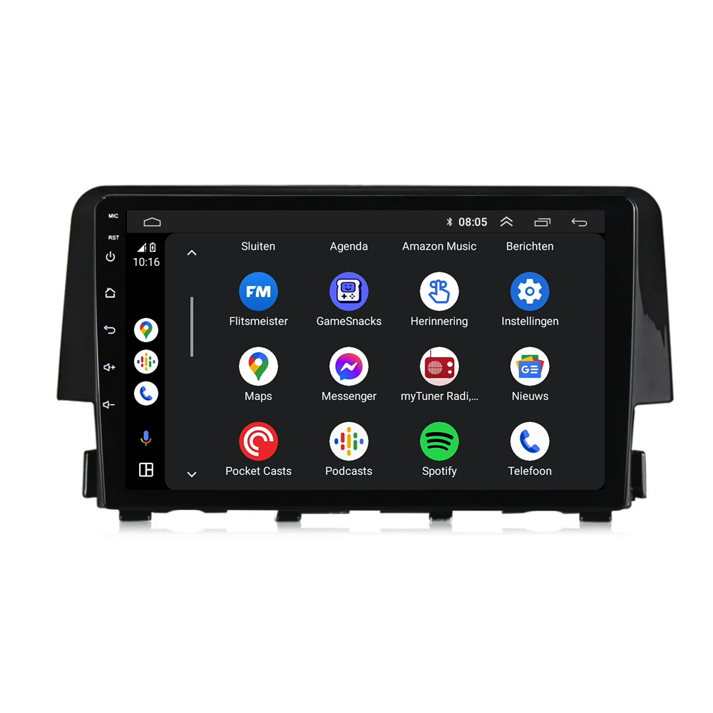 Honda Civic | Android 13 | Autoradio | 2016 t/m 2021 | CarPlay & Android Auto