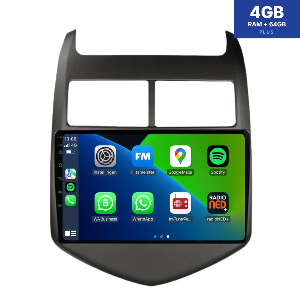 Chevrolet Aveo CarPlay y Android Auto autorradio | 2013–2015 | Android 13 | Davilon