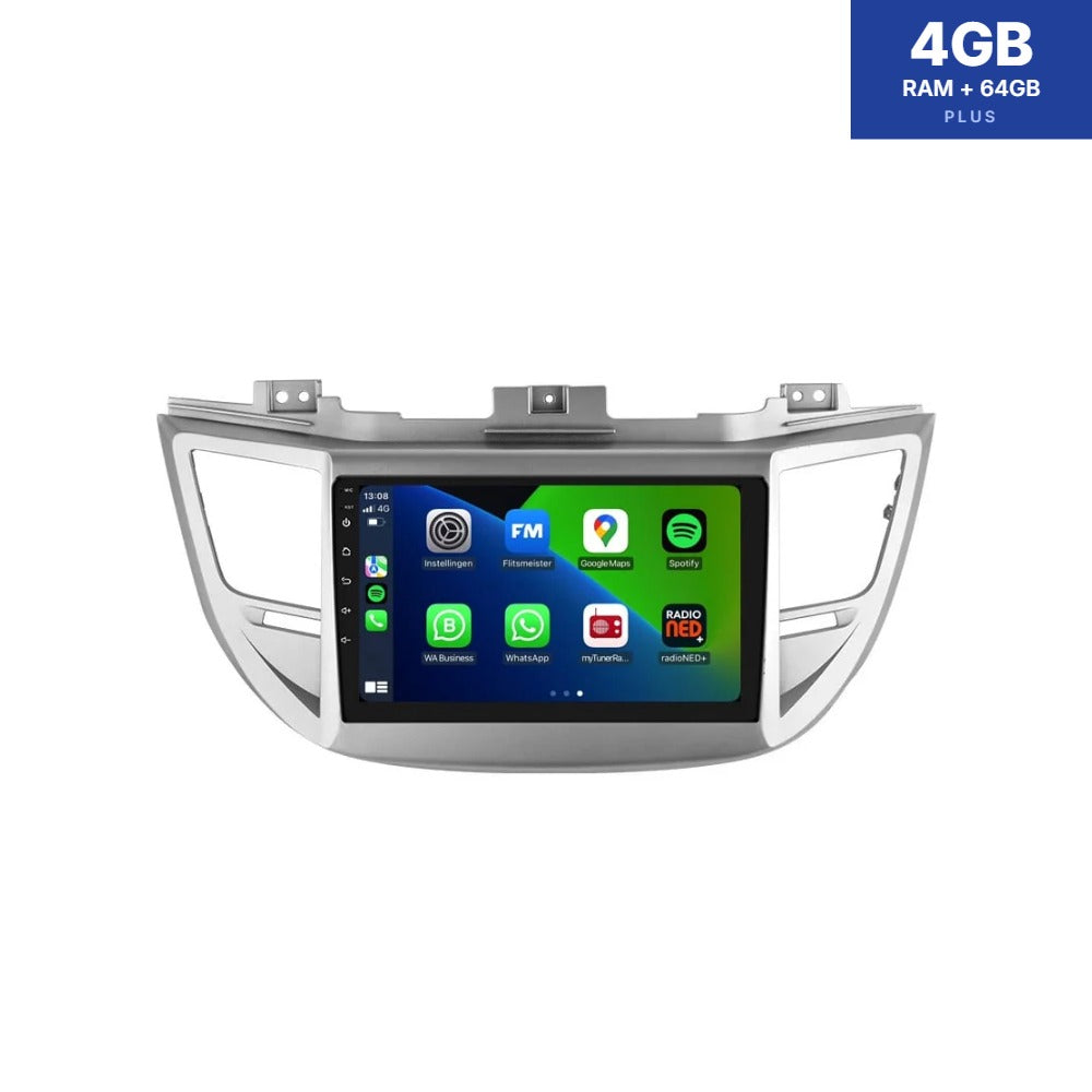 Hyundai Tucson CarPlay & Android Auto autorradio | 2015–2018 | Android 13 | Davilon