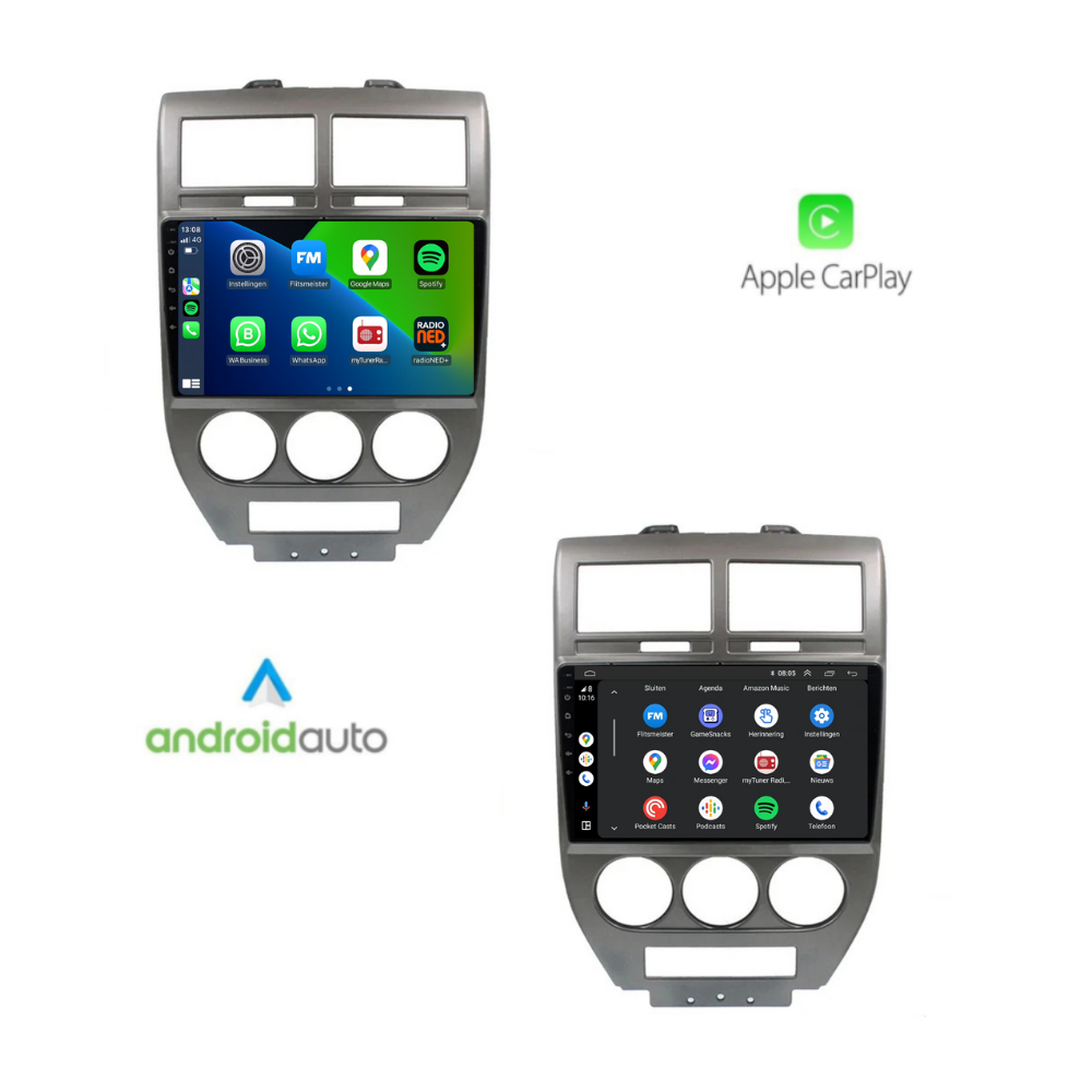 Jeep Compass | Android 13 | Autoradio | 2007 t/m 2009 | Carplay & Android Auto