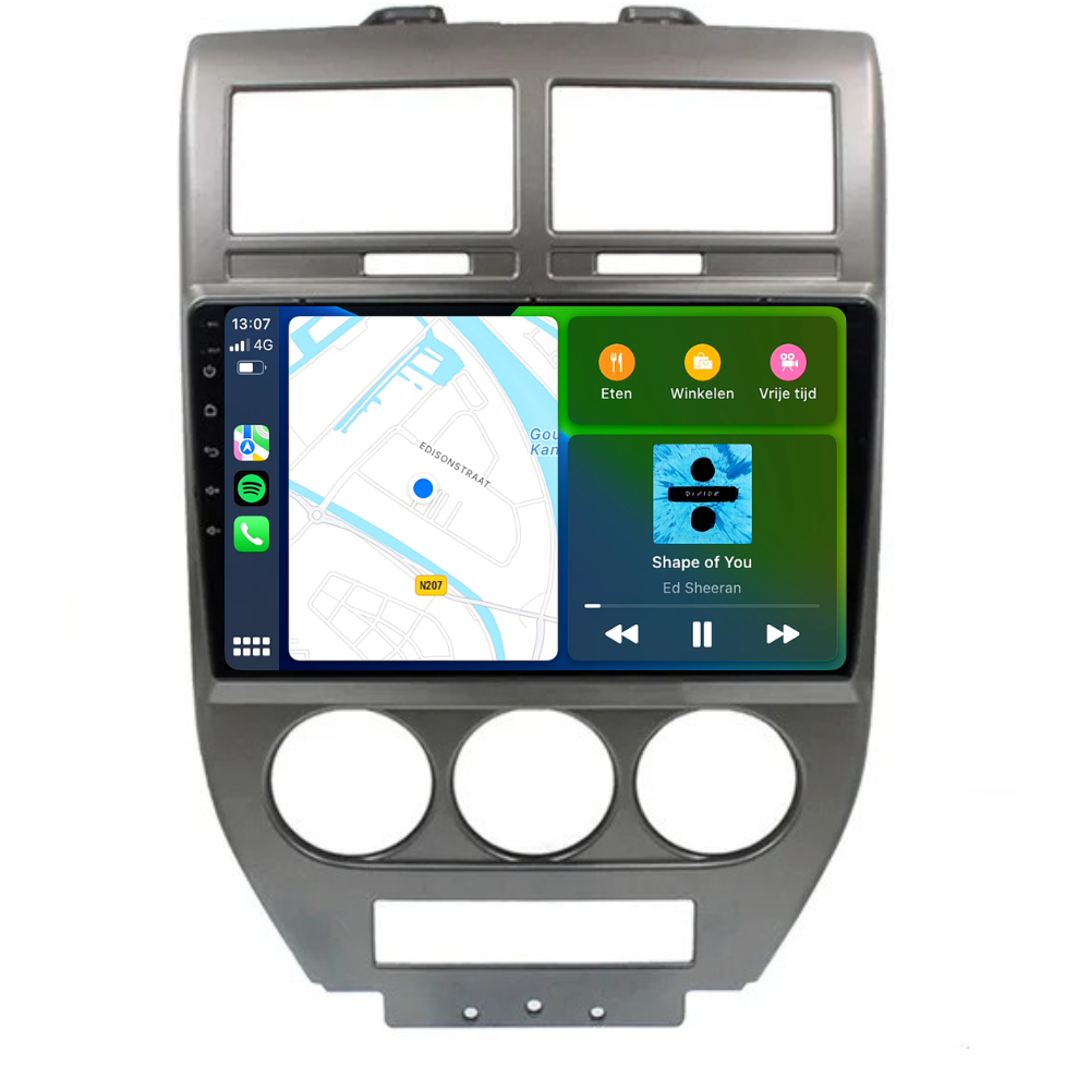 Jeep Compass | Android 13 | Autoradio | 2007 t/m 2009 | Carplay & Android Auto