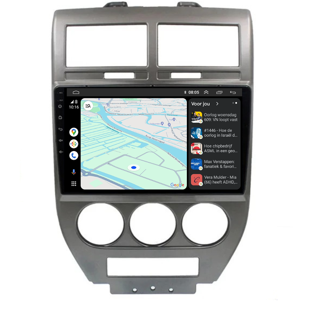 Jeep Compass | Android 13 | Autoradio | 2007 t/m 2009 | Carplay & Android Auto