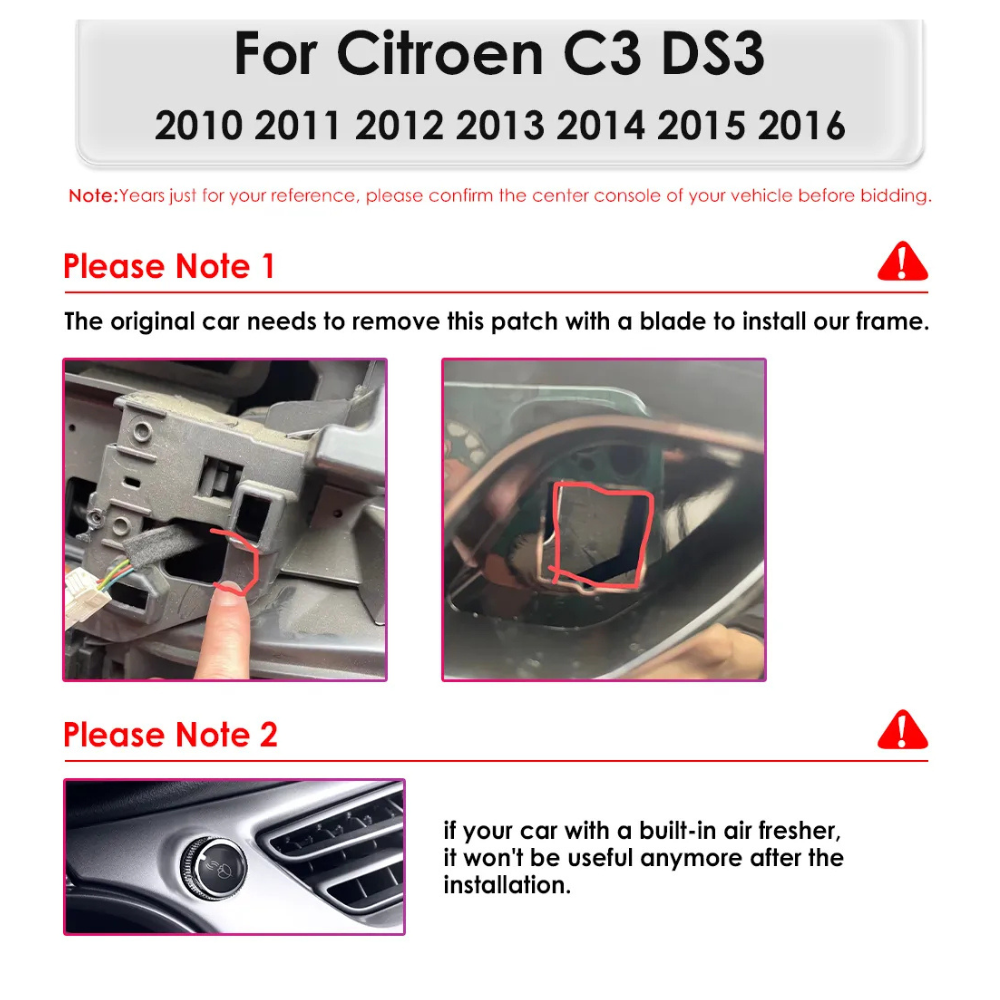 Citroën C3 y DS3 Android 13 | Radio de coche | 2010 a 2017 | Carplay y Android Auto | Blanco