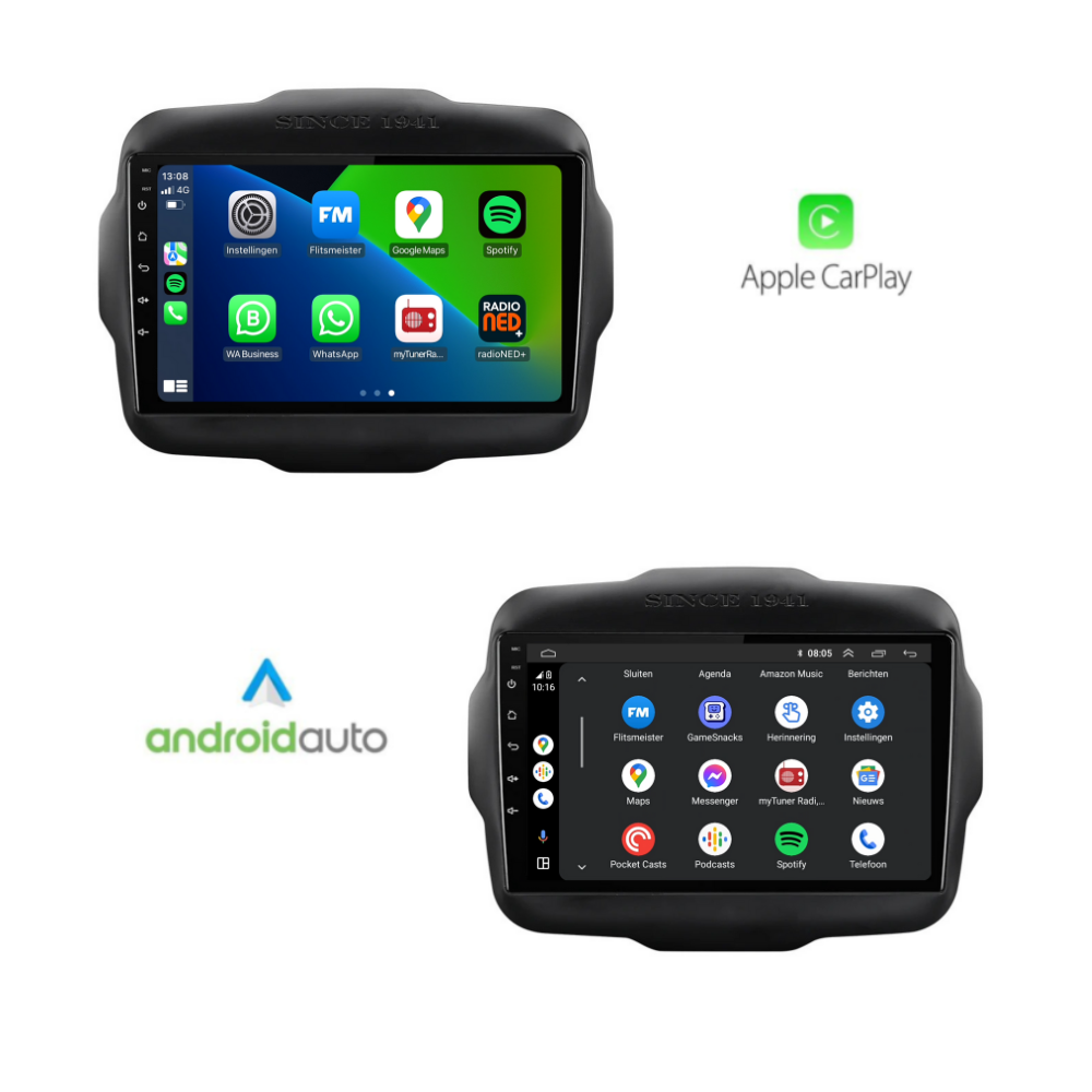 Jeep Renegade | Android 13 | Autoradio | 2014 t/m 2023 | Carplay & Android Auto
