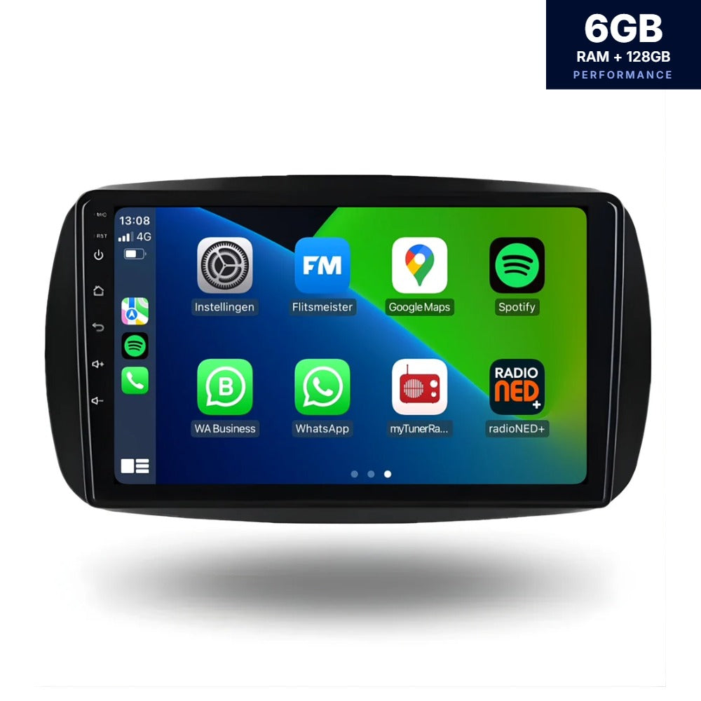 Smart Fortwo/Forfour <tc>CarPlay</tc> & <tc>Android Auto</tc> radio de coche | 2015 a 2019 | Androide 15 | davilon
