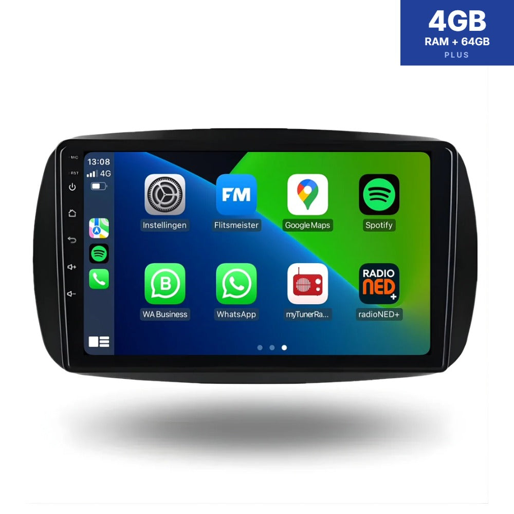Smart Fortwo/Forfour <tc>CarPlay</tc> & <tc>Android Auto</tc> radio de coche | 2015 a 2019 | Androide 15 | davilon