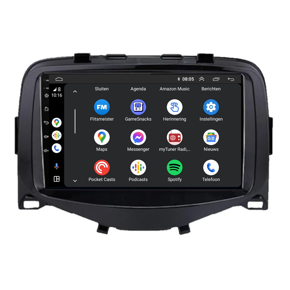 Peugeot 108 | Androide 13 | Radio de coche | 2014 a 2021 | CarPlay y Android Auto