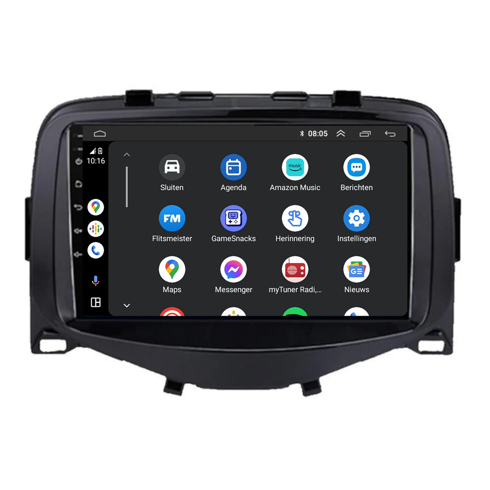 Citroën C1 | Android 13 | Autoradio | 10 INCH | 2015 t/m 2021 | CarPlay & Android auto
