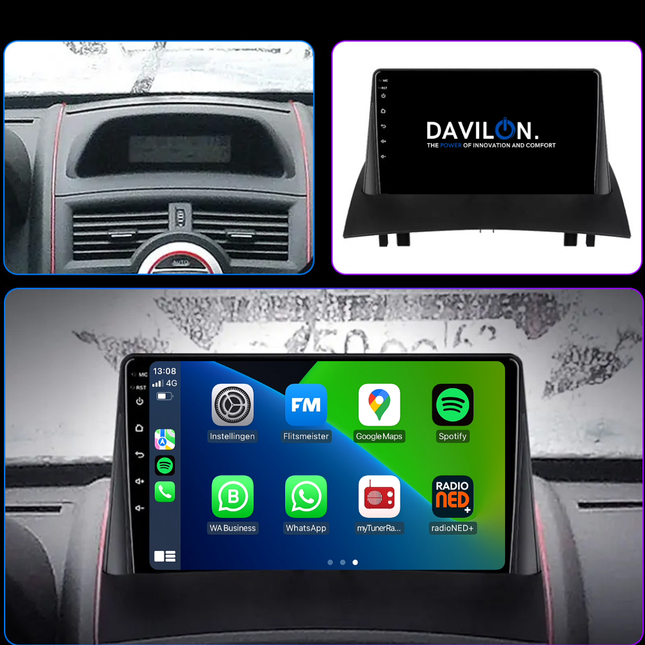 Renault Megane 2 | Android 13 | Autoradio | 2003 t/m 2008 | CarPlay & Android Auto