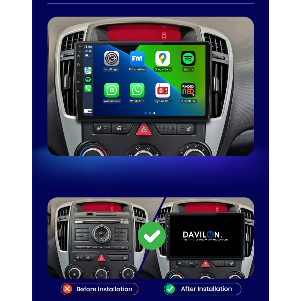 Kia Ceed | Androide 13 | Radio de coche | 2006 a 2011 | Carplay y Android Auto