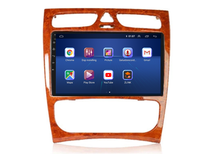 Mercedes C-Klasse W203 | Android 13 | Autoradio | 2000 t/m 2004 | Carplay & Android Auto | Houtpaneel